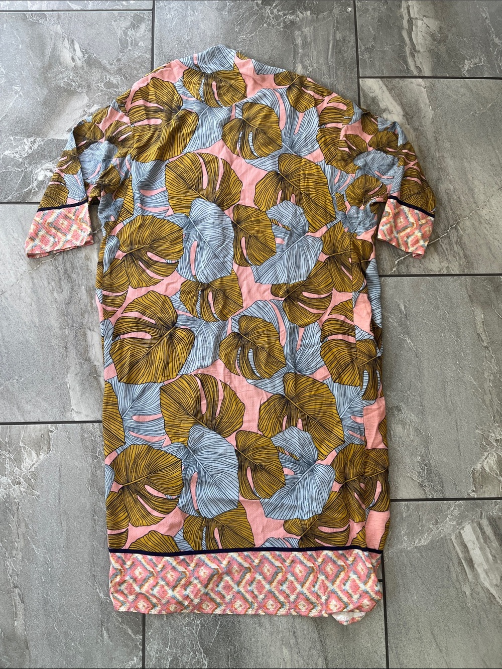🤍 Bl^nk London Blank Sophia Kimono One Size 100% Viscose Palm Print Tropical - Picture 5 of 10
